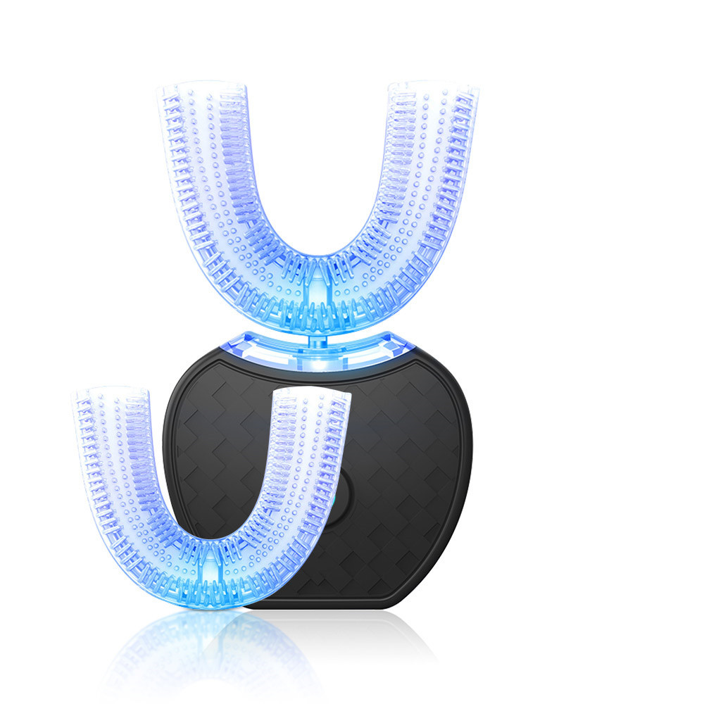 360 Degrees Intelligent Automatic Electric Toothbrush Waterproof U Type Tooth Brush Whitening Blue Light USB Charging - Image 2