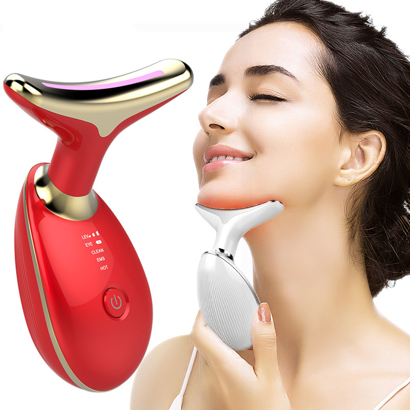 EMS Thermal Neck Lifting And Tighten Massager Electric Microcurrent Wrinkle Remover - Image 9